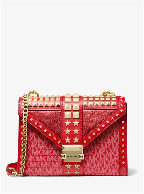 michael kors whitney embellished|Whitney Large Star Embellished Logo and Leather  .